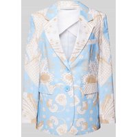 Herzensangelegenheit Blazer mit Allover-Print in Blau, Größe 36 von herzensangelegenheit