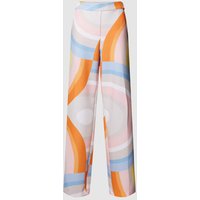 Herzensangelegenheit Straight Leg Stoffhose mit Allover-Print in Orange, Größe 42 von herzensangelegenheit