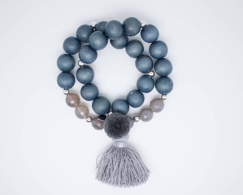 Mala Perlenarmband, Grau Blaue Holzperlen, Edelsteinperlen Jade, Swarovski Perle, Sterlingsilberperlen, Doppelarmband, Boho Hippie Mala Perlenarmband, Grau Blaue Holzperlen, Edelsteinperlen Jade, Swarovski Perle, Sterlingsilberperlen, Doppelarmband, Boho Hippie von herzensperle