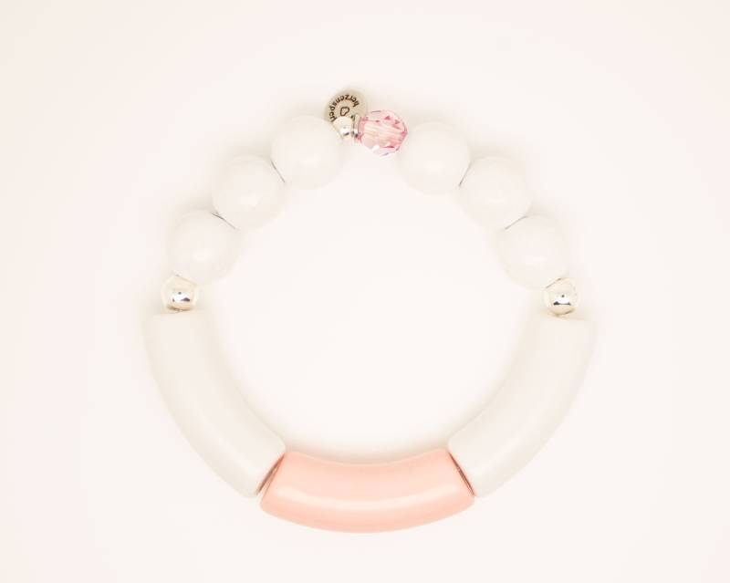 Perlenarmband Aus Acrylperlen, Holzperlen Und Swarovski Perle, Statement Schmuck, Boho von herzensperle