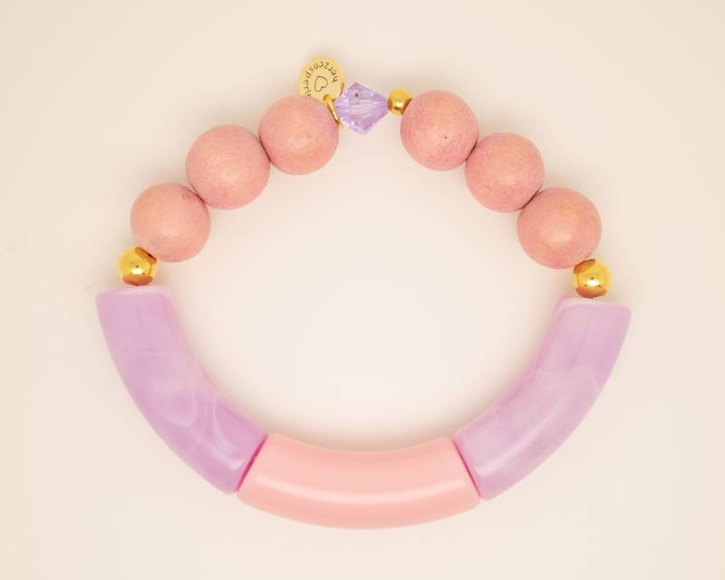 Perlenarmband Aus Acrylperlen Und Holzperlen, Swarovski Element, Sterlingsilberperlen Vergoldet, Statement Schmuck, Boho Perlenarmband Aus Acrylperlen Und Holzperlen, Swarovski Element, Sterlingsilberperlen Vergoldet, Statement Schmuck, Boho von herzensperle