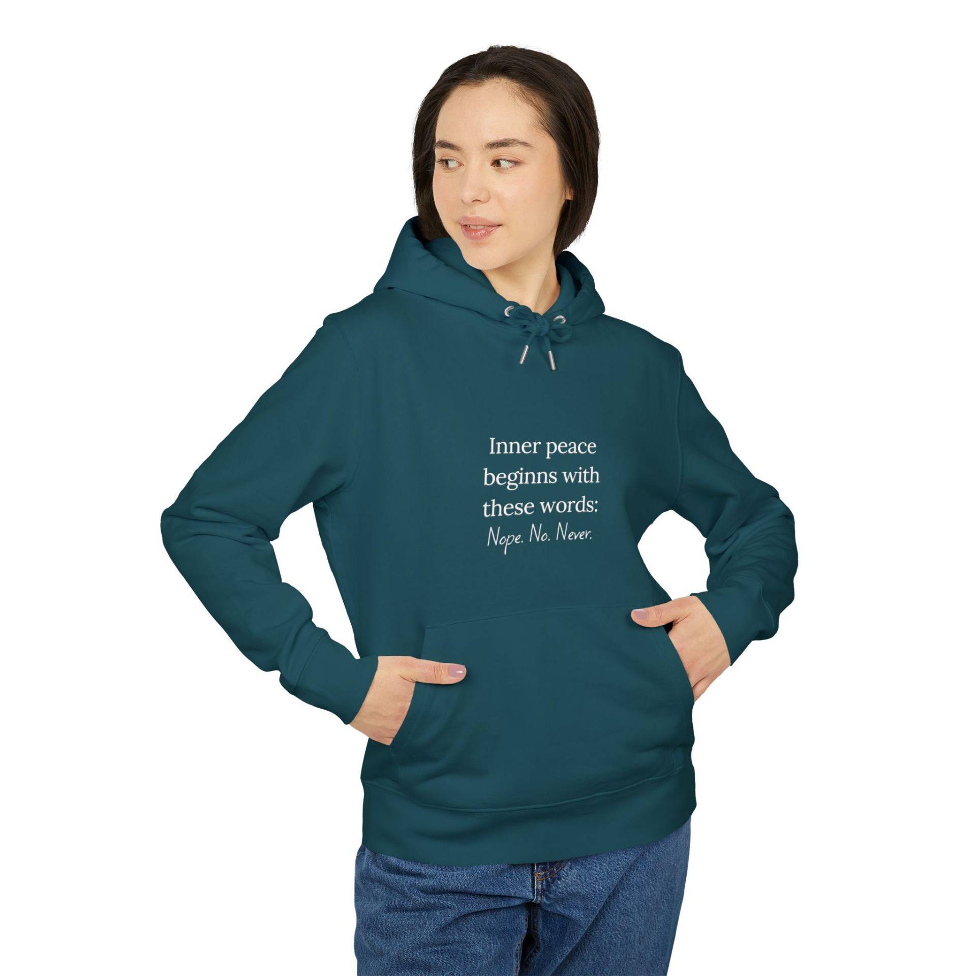 Personalisierter Damen Hoodie "Inner Peace" Aus Organic Cotton, Gemütlicher Unisex Kaputzenpullover Für Mentale Balance - Von Herzgeschick von herzgeschick