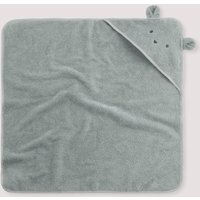 hessnatur Baby Badetuch mit Kapuze aus Bio-Baumwolle - grün - Größe 70 x 70 cm von hessnatur