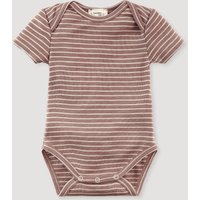 hessnatur Baby Body Kurzarm Slim aus Schurwolle mit Seide - lila - Größe 74/80 von hessnatur