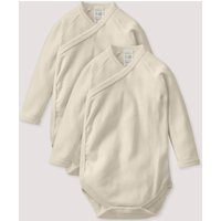 hessnatur Baby Wickelbody Langarm im 2er-Pack aus Bio-Baumwolle - natur - Größe 62/68 von hessnatur