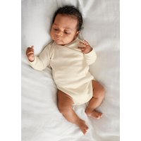 hessnatur Baby Langarm Wickelbody Slim aus Bio-Merinowolle mit Seide - natur - Größe 62/68 von hessnatur