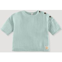 hessnatur Baby Musselin Shirt Relaxed aus Bio-Baumwolle - grün - Größe 86/92 von hessnatur