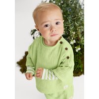 hessnatur Baby Musselin Shirt Relaxed aus Bio-Baumwolle - grün - Größe 98/104 von hessnatur