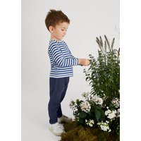 hessnatur Baby Shirt Regular geringelt aus Bio-Baumwolle - blau - Größe 86/92 von hessnatur