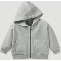 hessnatur Baby Sweatshirt Jacke GARMENT DYE aus Bio-Baumwolle - grau - Größe 74/80 von hessnatur