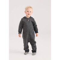 hessnatur Baby Walkoverall aus Bio-Merinowolle - grau - Größe 74/80 von hessnatur