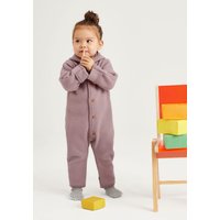 hessnatur Baby Walk-Overall Regular aus Bio-Merinowolle - lila - Größe 74/80 von hessnatur