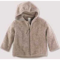hessnatur Baby Wollfleece Jacke aus Bio-Merinowolle - grau - Größe 62/68 von hessnatur