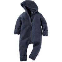 hessnatur Baby Wollfleece-Overall Regular aus Bio-Merinowolle - blau - Größe 98 von hessnatur