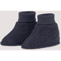 hessnatur Baby Wollfleece Schuhe aus Bio-Merinowolle - blau - Größe 62/68 von hessnatur