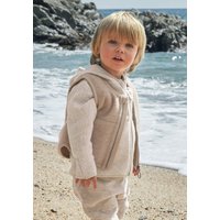 hessnatur Baby Wollfleece Weste aus Bio-Merinowolle - beige - Größe 98/104 von hessnatur