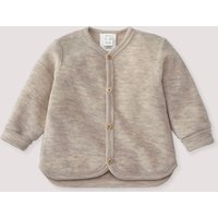 hessnatur Baby Wollfrottee Jacke aus Bio-Merinowolle - beige - Größe 98/104 von hessnatur