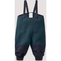 hessnatur Baby Wollwalk Latzhose aus Bio-Merinowolle mit Nature Shell - blau - Größe 86/92 von hessnatur