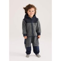 hessnatur Baby Wollwalk Latzhose aus Bio-Merinowolle mit Nature Shell - grau - Größe 74/80 von hessnatur