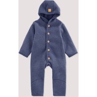 hessnatur Baby Wollwalk Overall aus Bio-Merinowolle - blau - Größe 74/80 von hessnatur