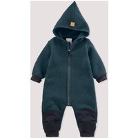 hessnatur Baby Wollwalk Overall aus Bio-Merinowolle mit Softshell - blau - Größe 86/92 von hessnatur