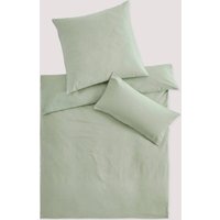 hessnatur Biber Bettwäsche-Set XABI aus Bio-Baumwolle - grün - Größe 135x200 / 40x80 cm von hessnatur