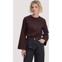 hessnatur Damen Bluse Relaxed aus Bio-Baumwolle - braun - Größe 42 von hessnatur