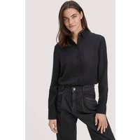 hessnatur Damen Bluse Relaxed aus TENCEL™ Lyocell - schwarz - Größe 40 von hessnatur