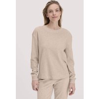 hessnatur Damen Frottee Loungeshirt Oversize PURE COTTON aus Bio-Baumwolle - beige - Größe 48 von hessnatur
