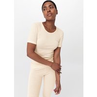 hessnatur Damen T-Shirt Regular COTTON - MERINO - SILK - natur - Größe 38 von hessnatur