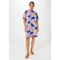 hessnatur Damen Heavy T-Shirtkleid Mini Oversize aus Bio-Baumwolle - blau - Größe S von hessnatur