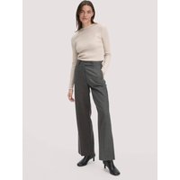 hessnatur Damen Hose Nadelstreifen Relaxed aus Bio-Schurwolle - grau - Größe 48 von hessnatur