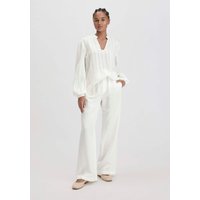 hessnatur Damen Hose Straight Leg Relaxed aus TENCEL™ Lyocell mit Leinen - weiß - Größe 34 von hessnatur