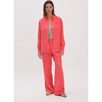 hessnatur Damen Hose Straight Leg Relaxed aus TENCEL™ Lyocell mit Leinen - rot - Größe 36 von hessnatur