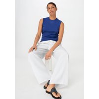 hessnatur Damen Hose Wide Leg Relaxed aus TENCEL™ Lyocell mit Leinen - weiß - Größe 36 von hessnatur
