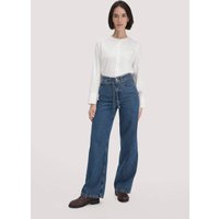 hessnatur Damen Jeans ALVA Wide Leg Soft aus Bio-Baumwolle mit TENCEL™ Lyocell - blau - Größe 29/32 von hessnatur
