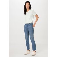 hessnatur Damen Jeans BEA High Rise Straight Cropped aus Bio-Denim - blau - Größe 32/30 von hessnatur