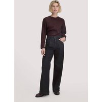 hessnatur Damen Jeans Super Wide Leg BETTER RECYCLING aus Bio-Denim - schwarz - Größe 26/32 von hessnatur