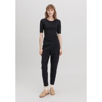 hessnatur Damen Jersey-Hose Regular aus Bio-Baumwolle - schwarz - Größe 34 von hessnatur