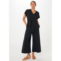 hessnatur Damen Jersey Jumpsuit Relaxed aus Bio-Baumwolle - schwarz - Größe 36 von hessnatur