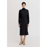 hessnatur Damen Jersey Kleid Midi Relaxed aus TENCEL™ Lyocell mit Bio-Baumwolle - schwarz - Größe 48 von hessnatur