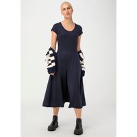 hessnatur Damen Jersey-Kleid aus Bio-Baumwolle - blau - Größe 36 von hessnatur