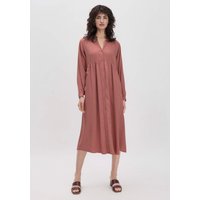 hessnatur Damen Kleid Midi Relaxed aus TENCEL™ Lyocell - braun - Größe 42 von hessnatur