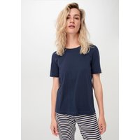 hessnatur Damen Schlafshirt Regular PURE COTTON - blau - Größe 34 von hessnatur