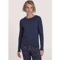 hessnatur Damen Schlaf Longsleeve PURE FLOW aus TENCEL™ Modal - blau - Größe 42 von hessnatur