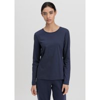 hessnatur Damen Schlafshirt Regular PURE COTTON - blau - Größe 38 von hessnatur