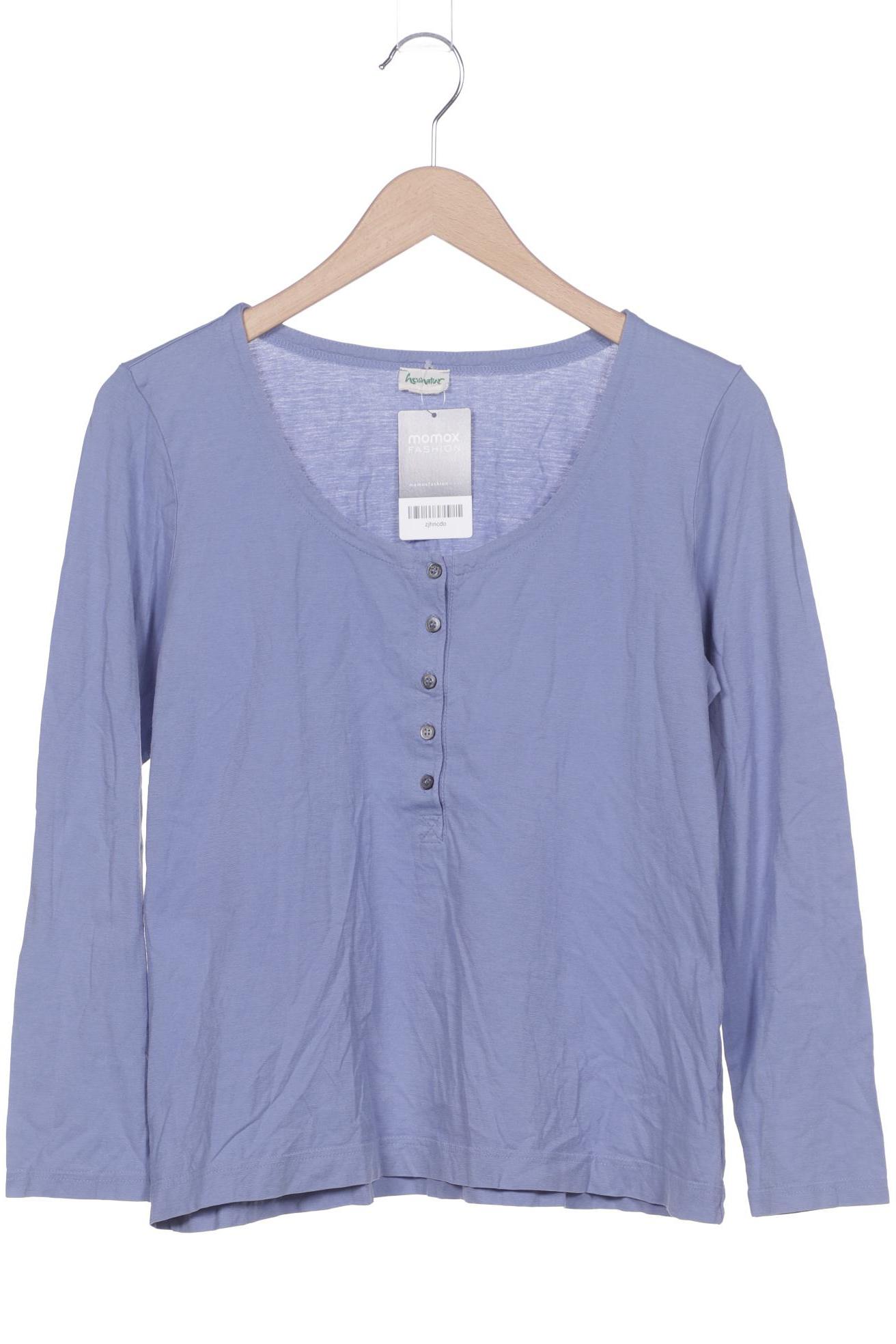 hessnatur Damen Langarmshirt, hellblau von hessnatur