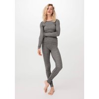 hessnatur Damen Langarmshirt SILK & WARM TOUCH mit Bio-Merinowolle und Seide - grau - Größe 48 von hessnatur