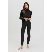hessnatur Damen Leggings WARM TOUCH mit Bio-Merinowolle und TENCEL™ Lyocell - schwarz - Größe 44 von hessnatur