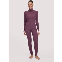hessnatur Damen Leggings WARM TOUCH mit Bio-Merinowolle und TENCEL™ Lyocell - lila - Größe 40 von hessnatur